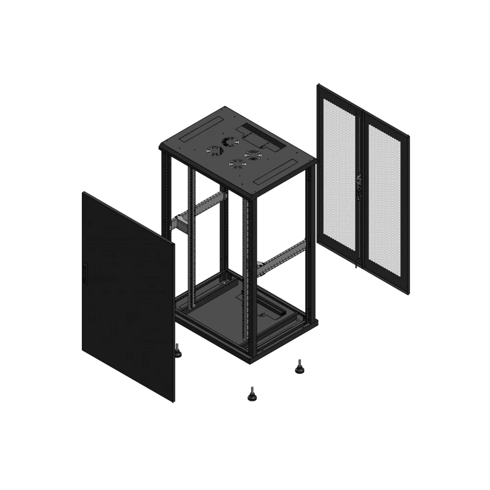 Gigamedia Vloer patchkast av enkel tol ar dubbel per ex 19" 26he 800x600mm zwart 702686ptsppdex
