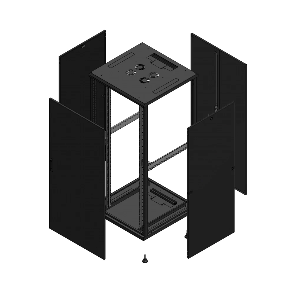 Gigamedia Vloer patchkast av enkel tol ar dubbel tol 19" 36he 800x800mm zwart 703688PTSPTD