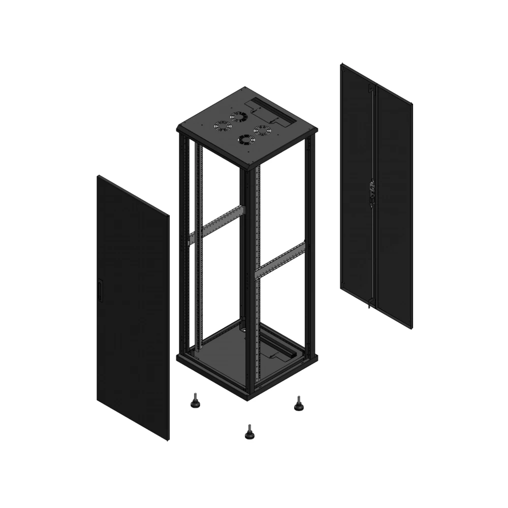 Gigamedia Vloer patchkast av enkel tol ar dubbel tol ex 19" 36he 600x600mm zwart 703666ptsptdex