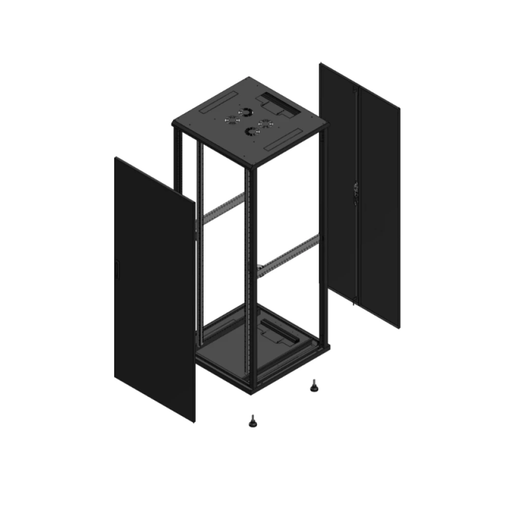Gigamedia Vloer patchkast av enkel tol ar dubbel tol ex 19" 42he 800x800mm zwart 704288ptsptdex