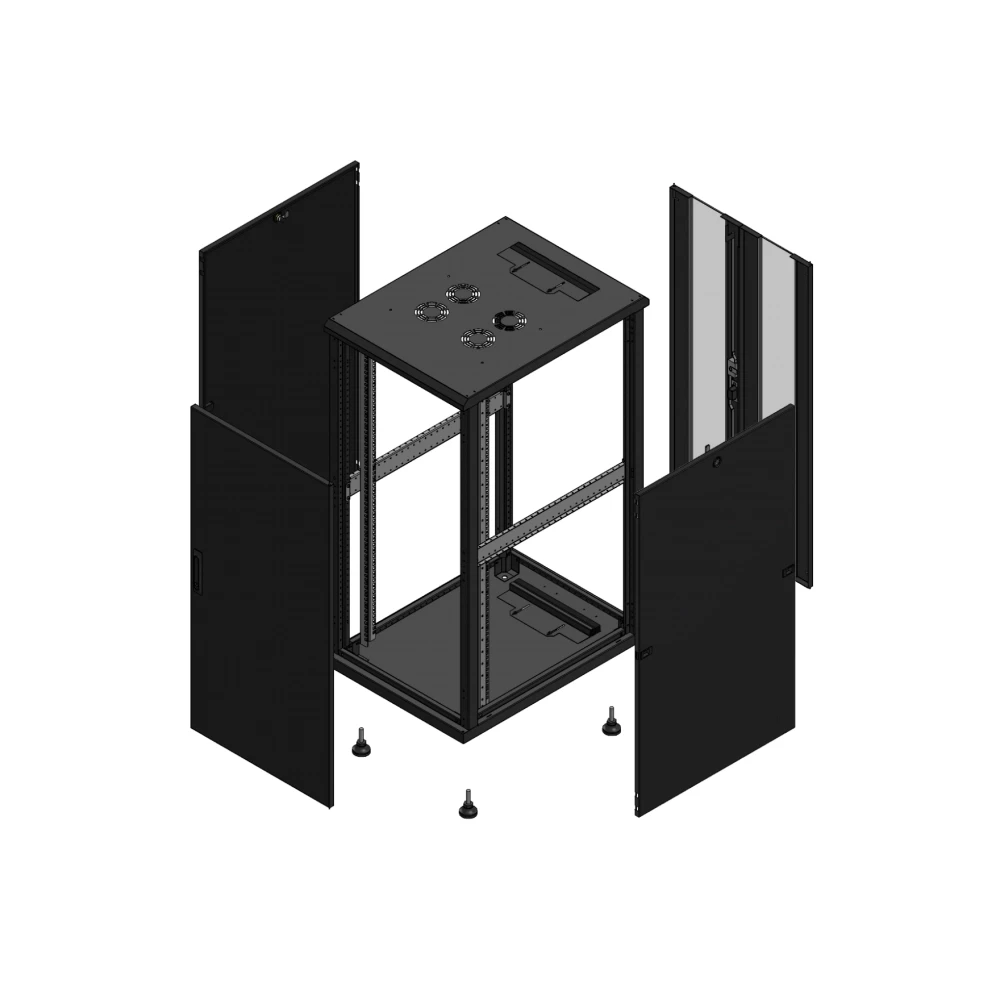 Gigamedia Vloer patchkast av enkel tol ar dubbel ver 19" 26he 600x800mm zwart 702668PTSPVD