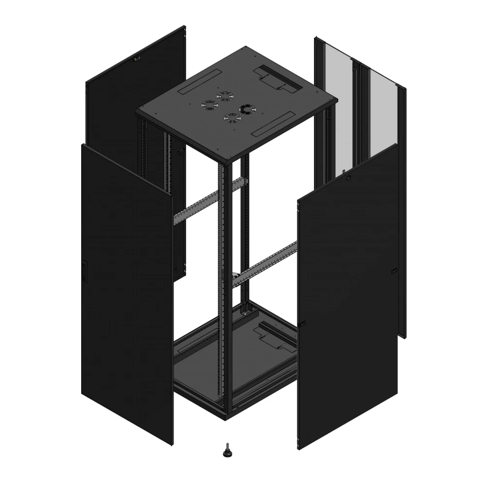 Gigamedia Vloer patchkast av enkel tol ar dubbel ver 19" 42he 800x1000mm zwart 7042810PTSPVD