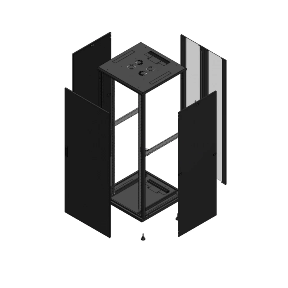 Gigamedia Vloer patchkast av enkel tol ar dubbel ver 19" 42he 800x800mm zwart 704288PTSPVD