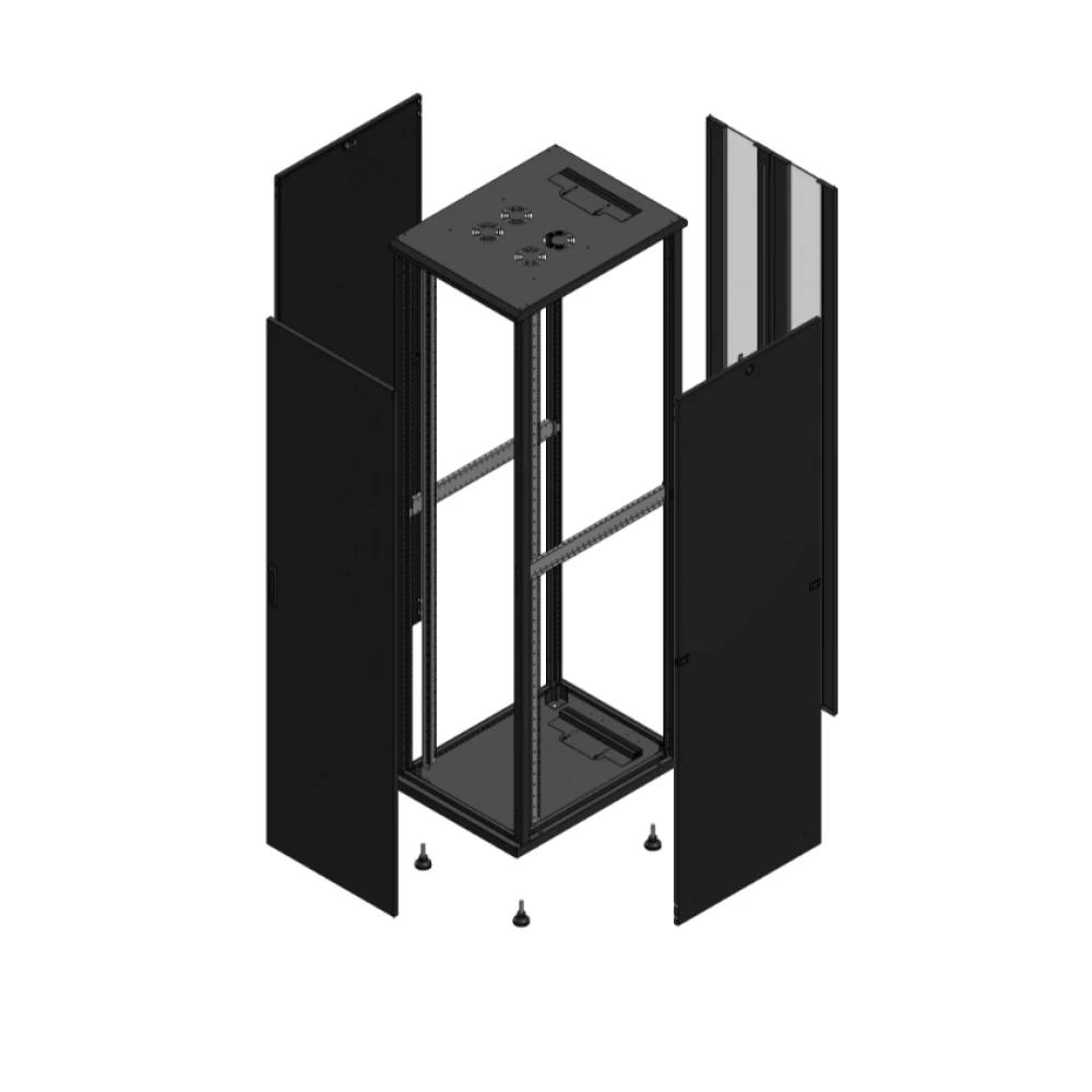 Gigamedia Vloer patchkast av enkel tol ar dubbel ver 19" 47he 600x800mm zwart 704768PTSPVD