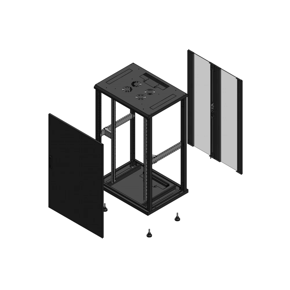 Gigamedia Vloer patchkast av enkel tol ar dubbel ver ex 19" 26he 800x600mm zwart 702686ptspvdex