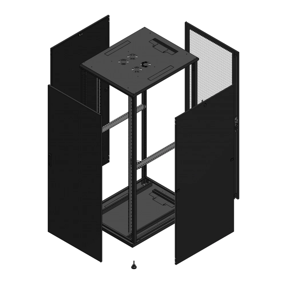 Gigamedia Vloer patchkast av enkel tol ar enkel per 19" 42he 800x1000mm zwart 7042810PTSPPS