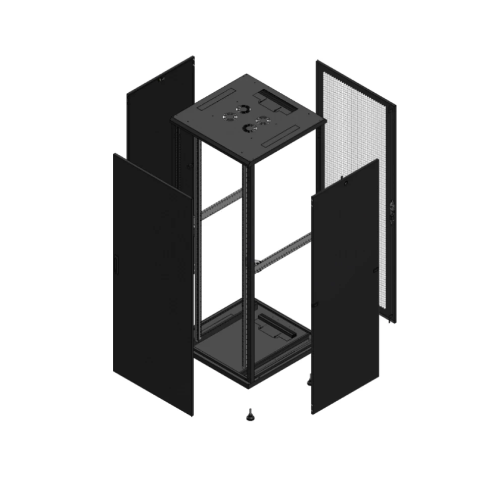 Gigamedia Vloer patchkast av enkel tol ar enkel per 19" 42he 800x800mm zwart 704288PTSPPS