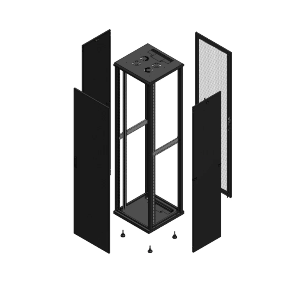 Gigamedia Vloer patchkast av enkel tol ar enkel per 19" 47he 600x600mm zwart 704766PTSPPS