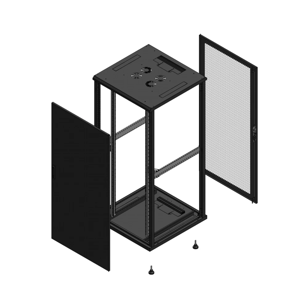 Gigamedia Vloer patchkast av enkel tol ar enkel per ex 19" 36he 800x800mm zwart 703688ptsppsex