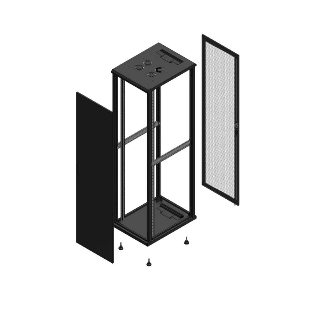 Gigamedia Vloer patchkast av enkel tol ar enkel per ex 19" 47he 600x800mm zwart 704768ptsppsex