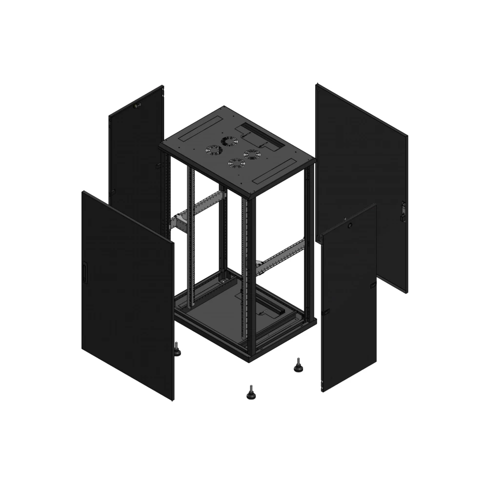 Gigamedia Vloer patchkast av enkel tol ar enkel tol 19" 26he 800x600mm zwart 702686PTSPTS