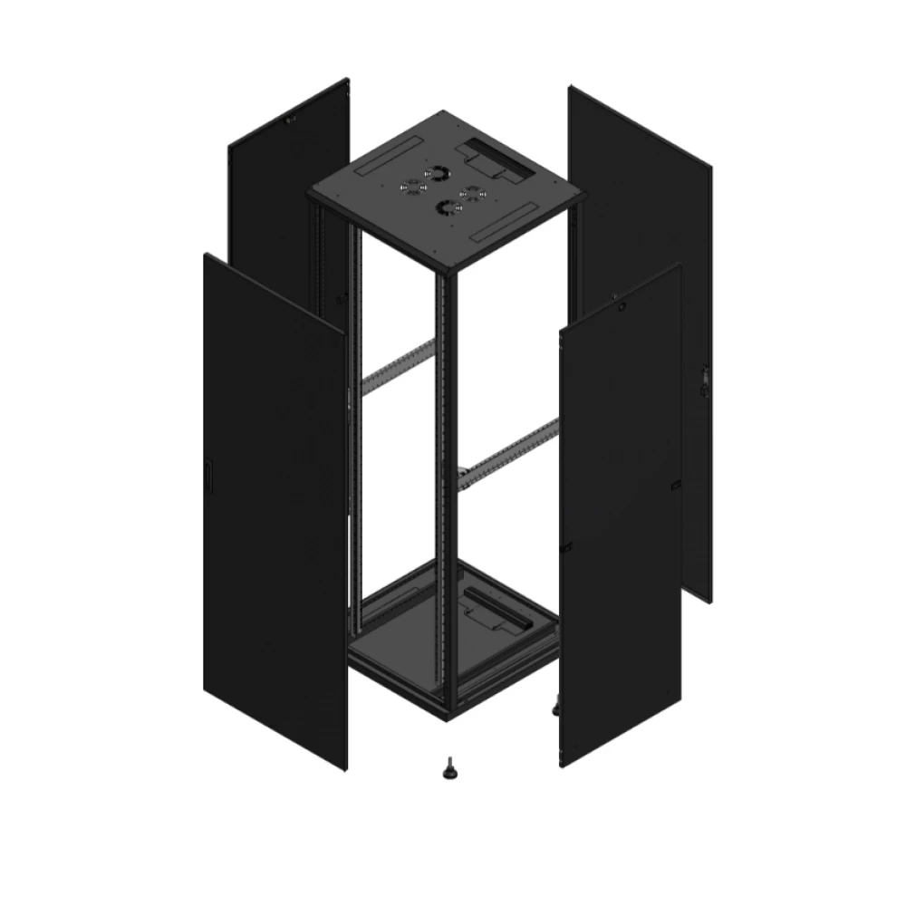 Gigamedia Vloer patchkast av enkel tol ar enkel tol 19" 47he 800x800mm zwart 704788PTSPTS