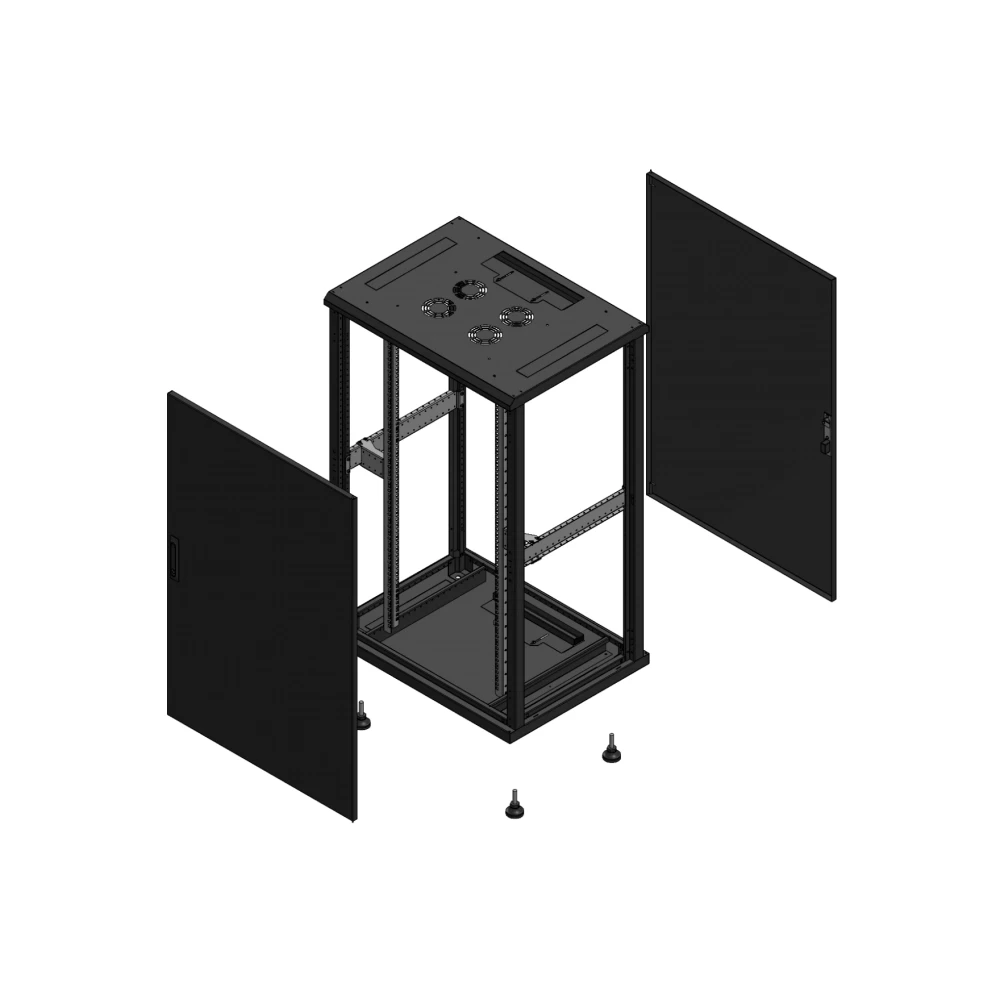Gigamedia Vloer patchkast av enkel tol ar enkel tol ex 19" 26he 800x600mm zwart 702686ptsptsex