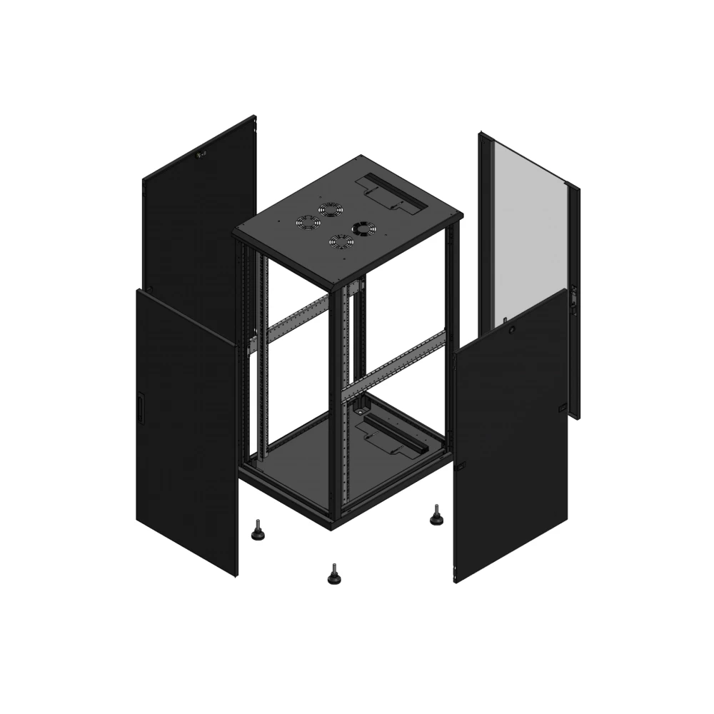 Gigamedia Vloer patchkast av enkel tol ar enkel ver 19" 26he 600x800mm zwart 702668PTSPVS