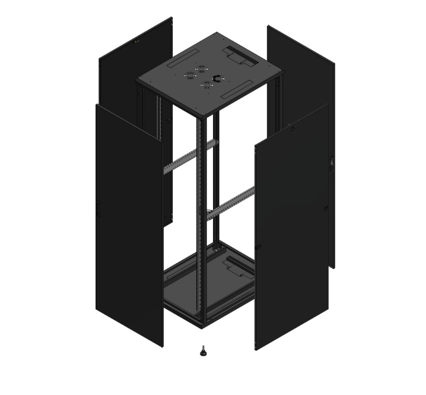 Gigamedia Vloer patchkast av enkel tol ar enkel ver 19" 47he 800x1000mm zwart 7047810PTSPTS