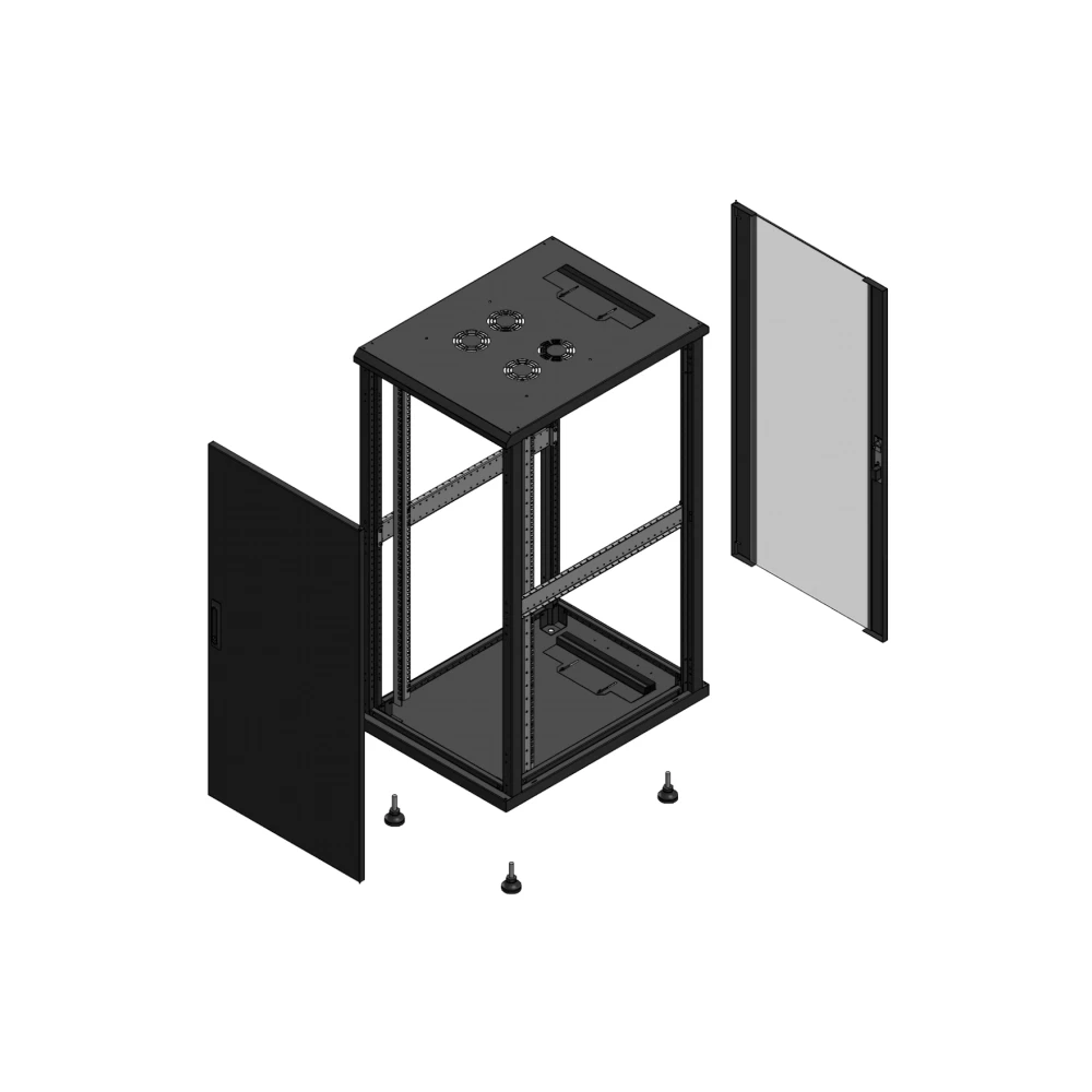 Gigamedia Vloer patchkast av enkel tol ar enkel ver ex 19" 26he 600x800mm zwart 702668ptspvsex