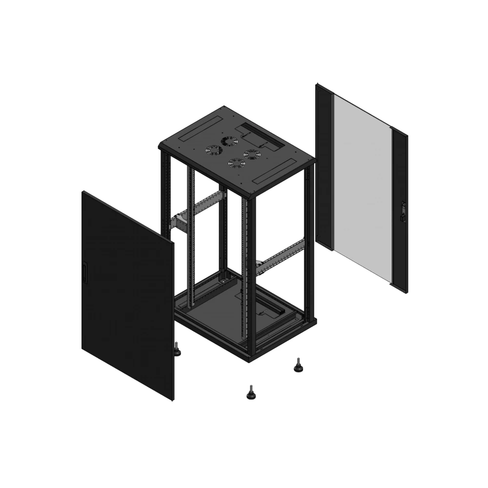Gigamedia Vloer patchkast av enkel tol ar enkel ver ex 19" 26he 800x600mm zwart 702686ptspvsex