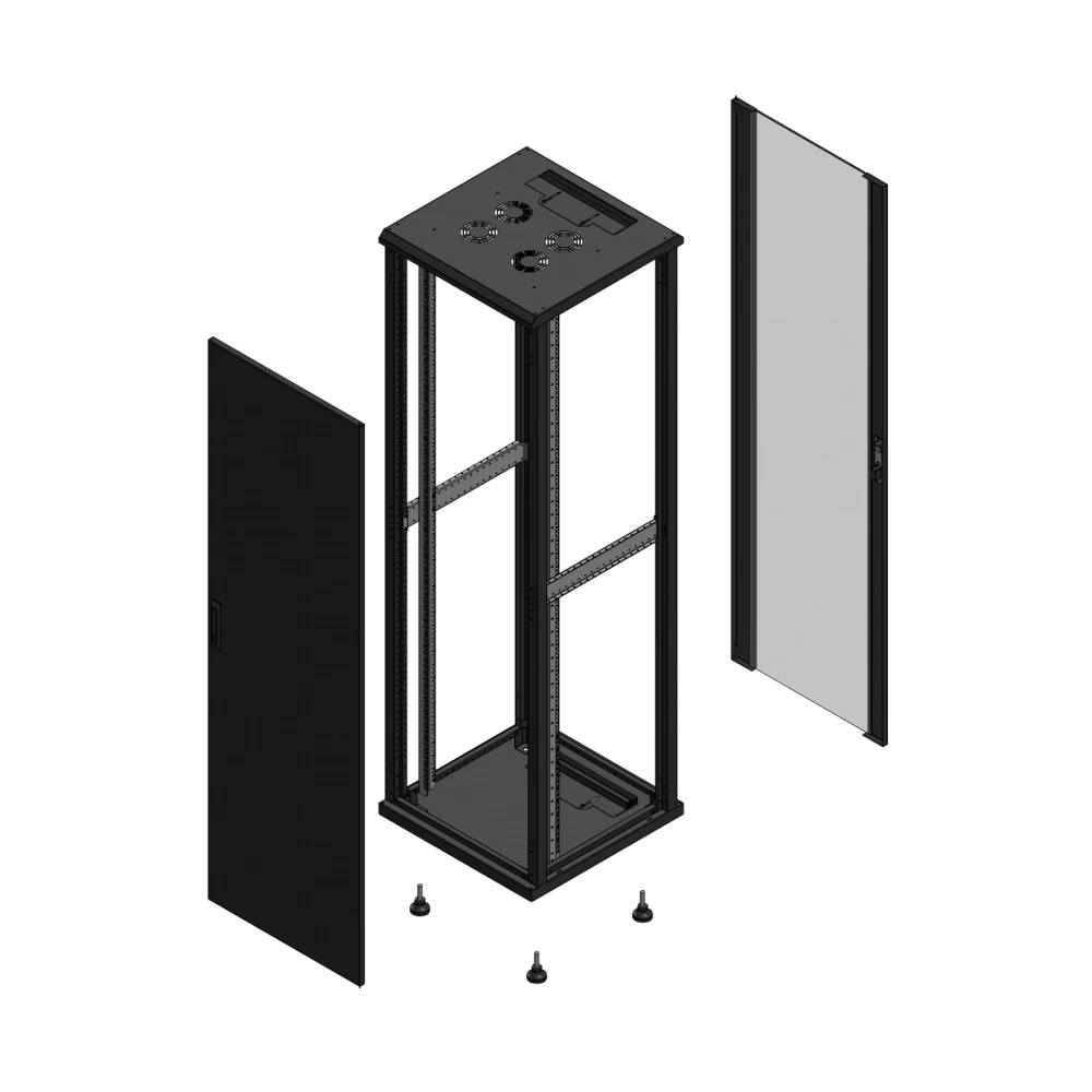 Gigamedia Vloer patchkast av enkel tol ar enkel ver ex 19" 42he 600x600mm zwart 704266ptspvsex