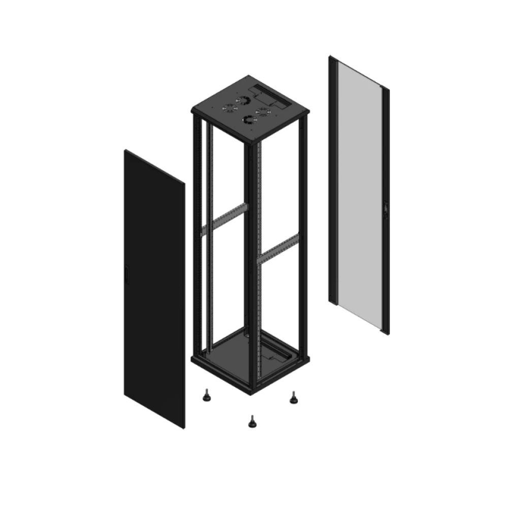 Gigamedia Vloer patchkast av enkel tol ar enkel ver ex 19" 47he 600x600mm zwart 704766ptspvsex