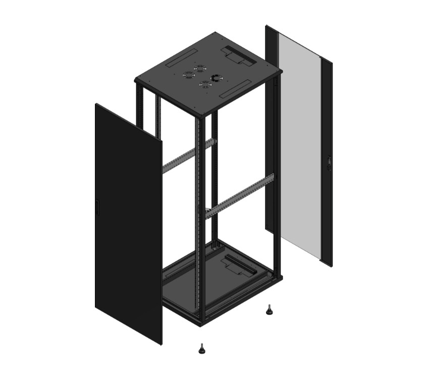 Gigamedia Vloer patchkast av enkel tol ar enkel ver ex 19" 47he 800x1000mm zwart 7047810ptspvsex