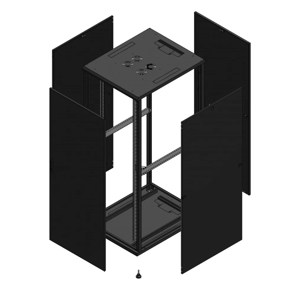 Gigamedia Vloer patchkast av enkel tol par 19" 42he 800x1000mm zwart 7042810ptspar
