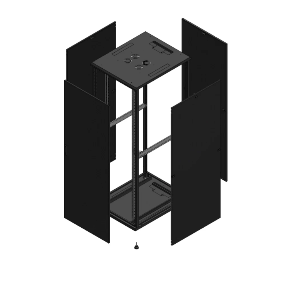 Gigamedia Vloer patchkast av enkel tol par 19" 47he 800x1000mm zwart 7047810ptspar