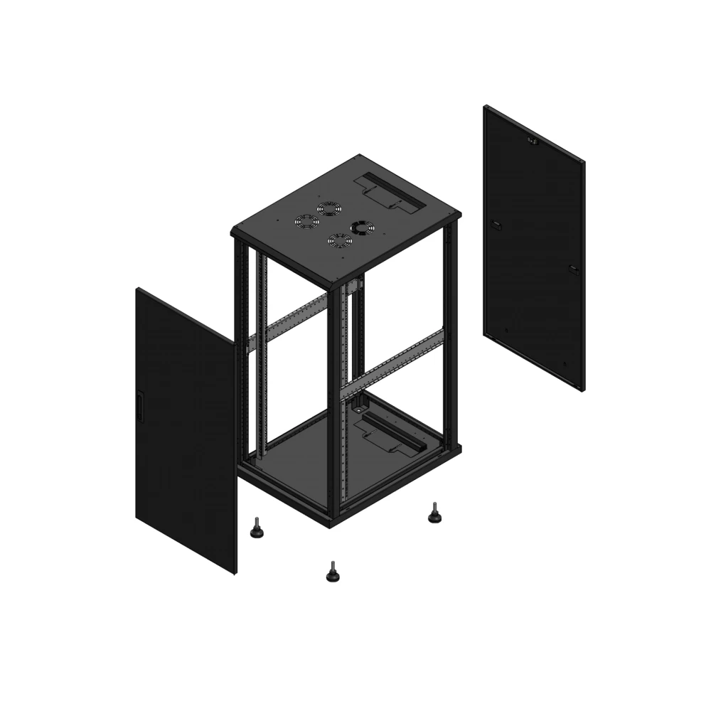 Gigamedia Vloer patchkast av enkel tol par ex 19" 26he 600x800mm zwart 702668ptsparex