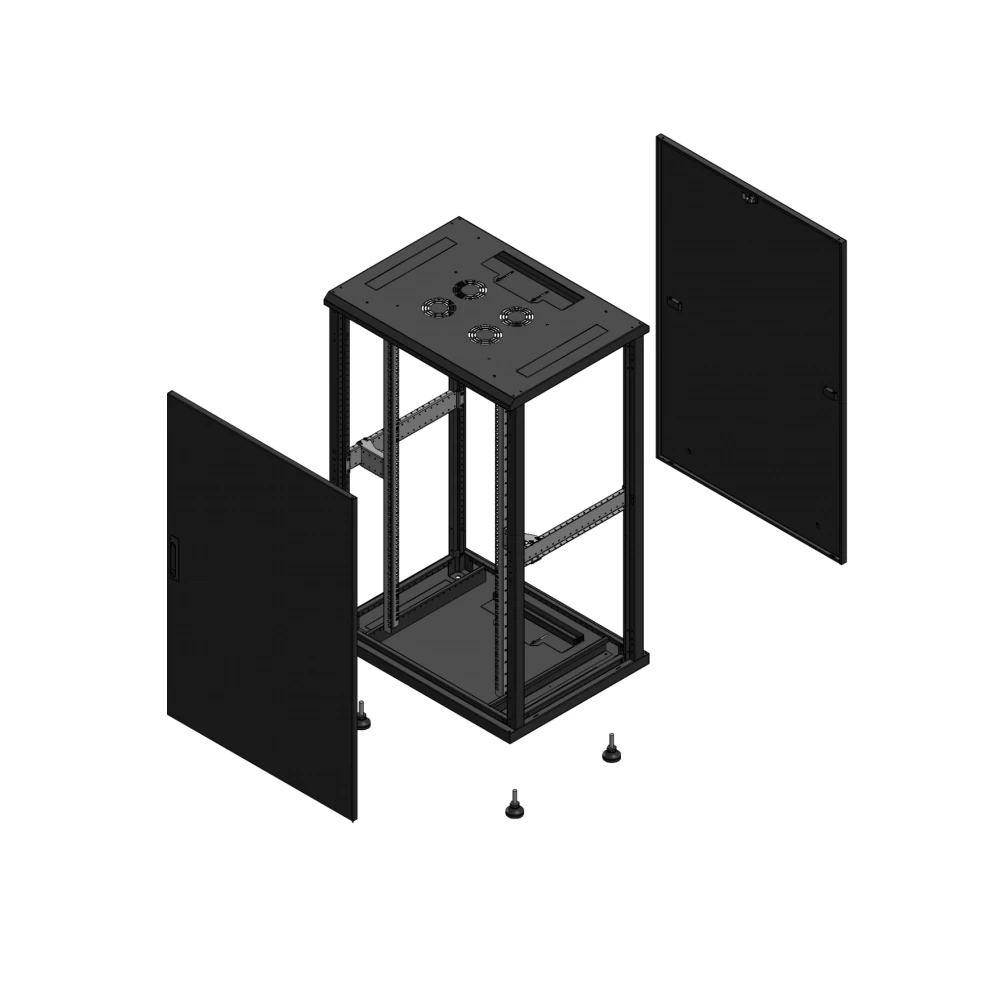 Gigamedia Vloer patchkast av enkel tol par ex 19" 26he 800x600mm zwart 702686ptsparex