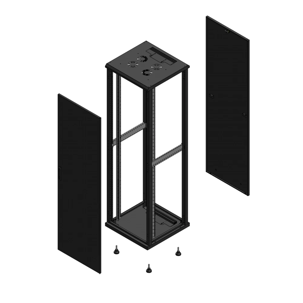 Gigamedia Vloer patchkast av enkel tol par ex 19" 42he 600x600mm zwart 704266ptsparex