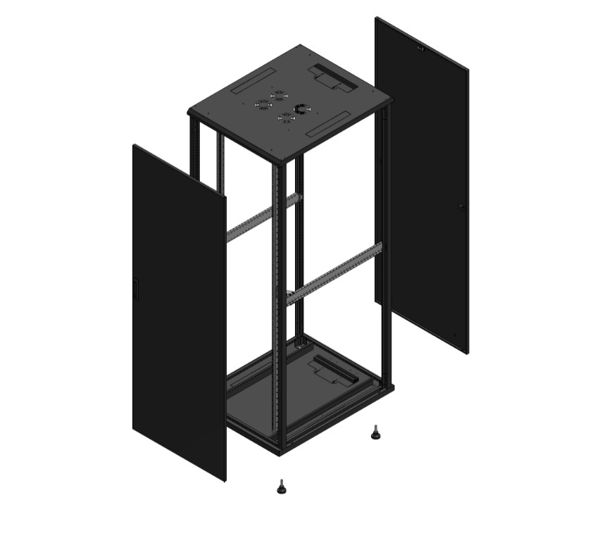 Gigamedia Vloer patchkast av enkel tol par ex 19" 47he 800x1000mm zwart 7047810ptsparex