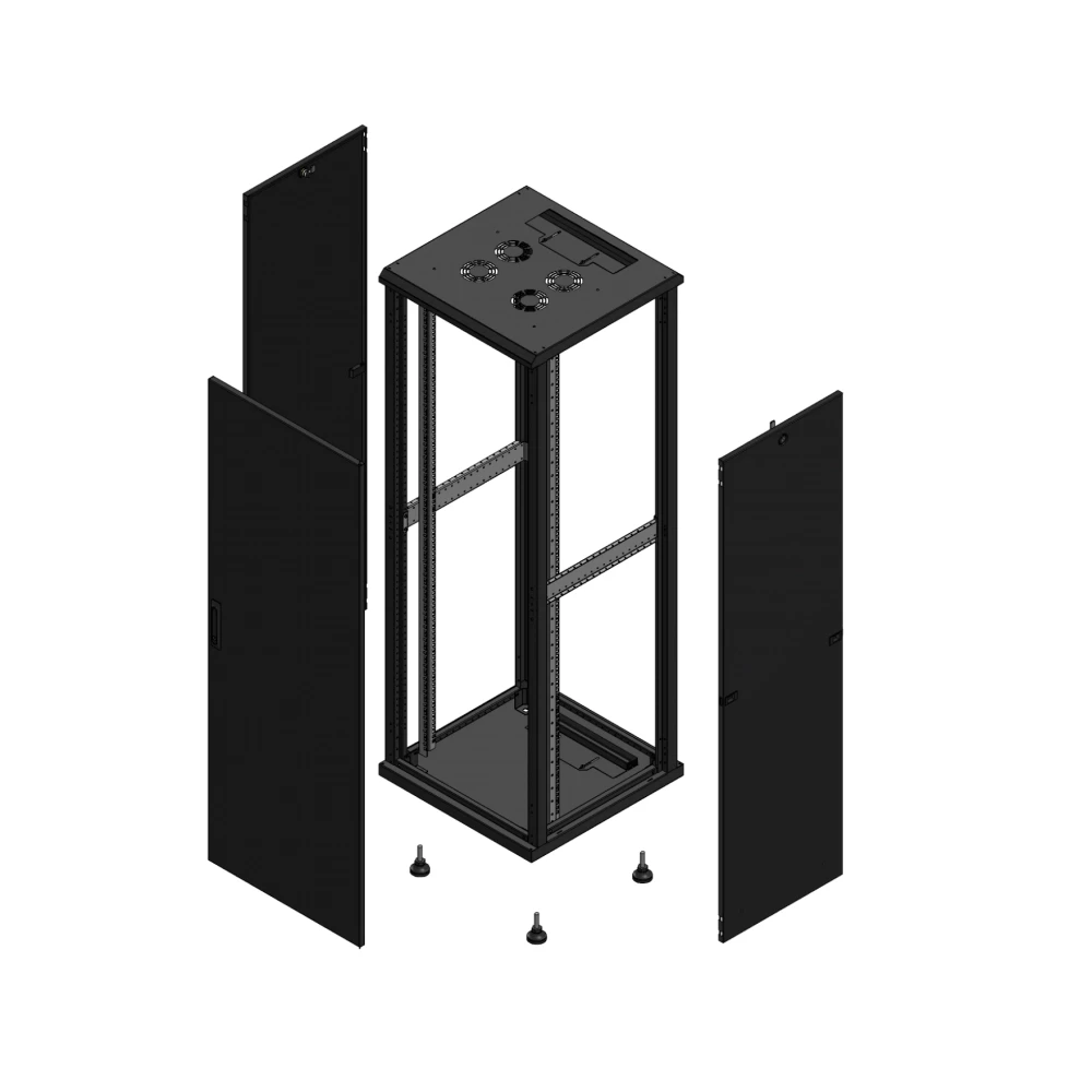 Gigamedia Vloer patchkast av enkel tol SP 19" 36he 600x600mm zwart 703666PTSSP