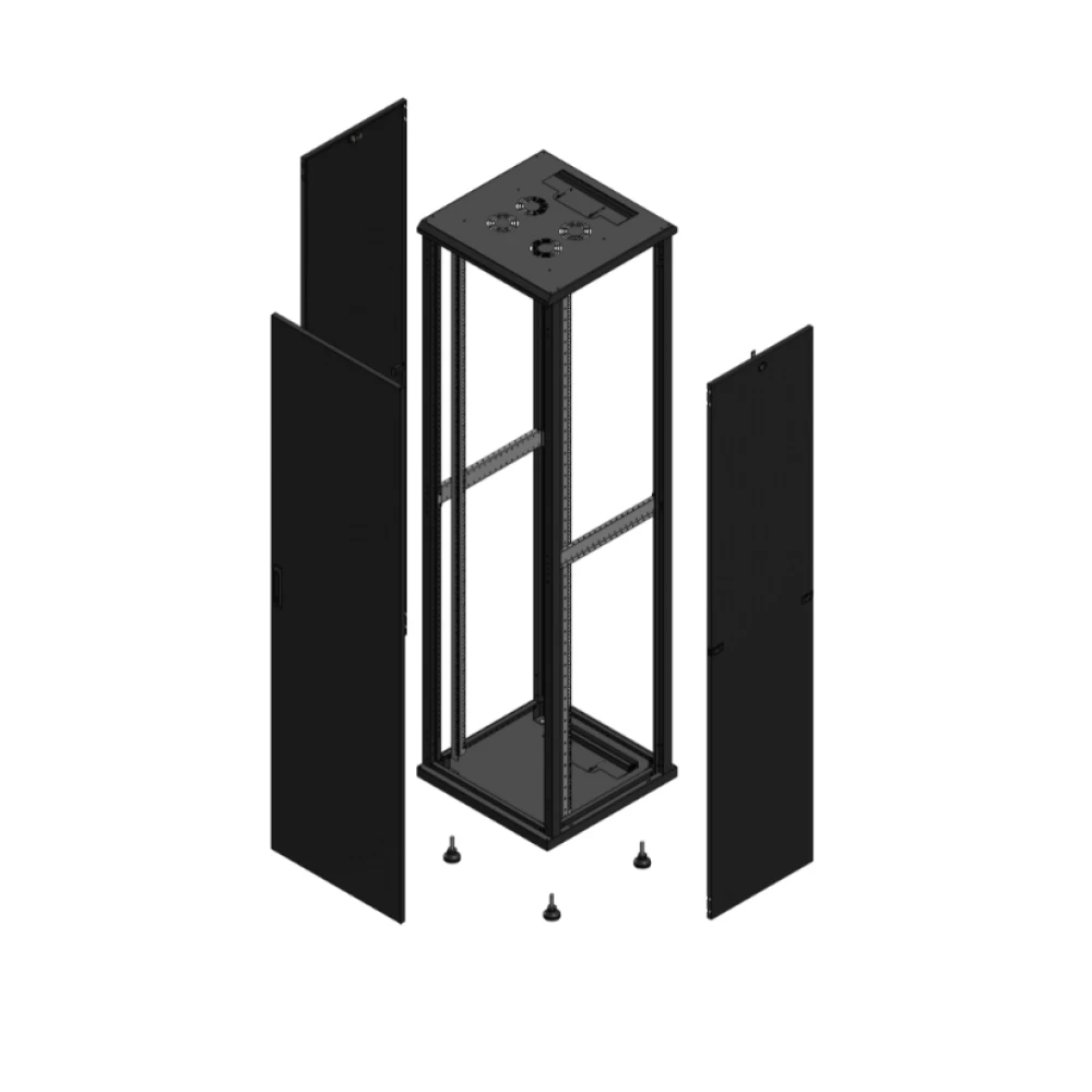 Gigamedia Vloer patchkast av enkel tol SP 19" 47he 600x600mm zwart 704766PTSSP