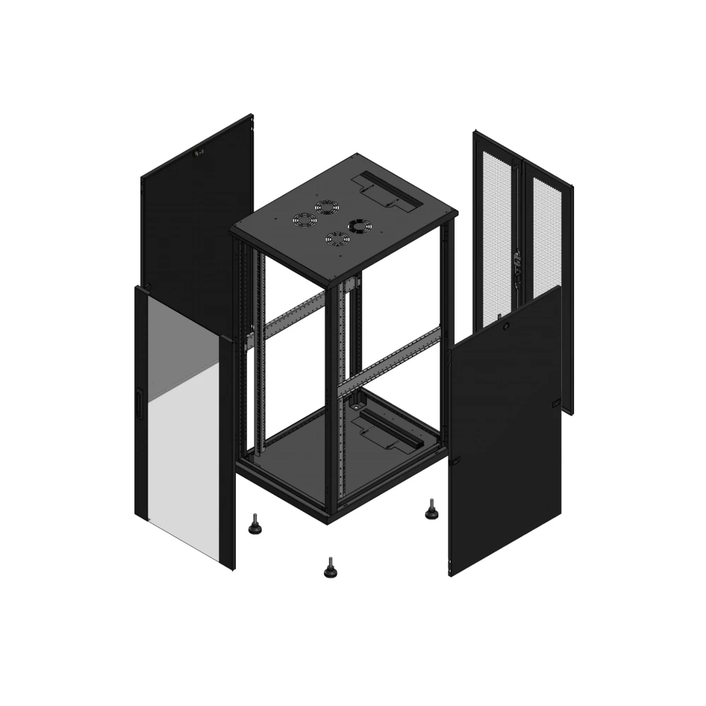 Gigamedia Vloer patchkast av enkel ver ar dubbel per 19" 26he 600x800mm zwart 702668PVSPPD