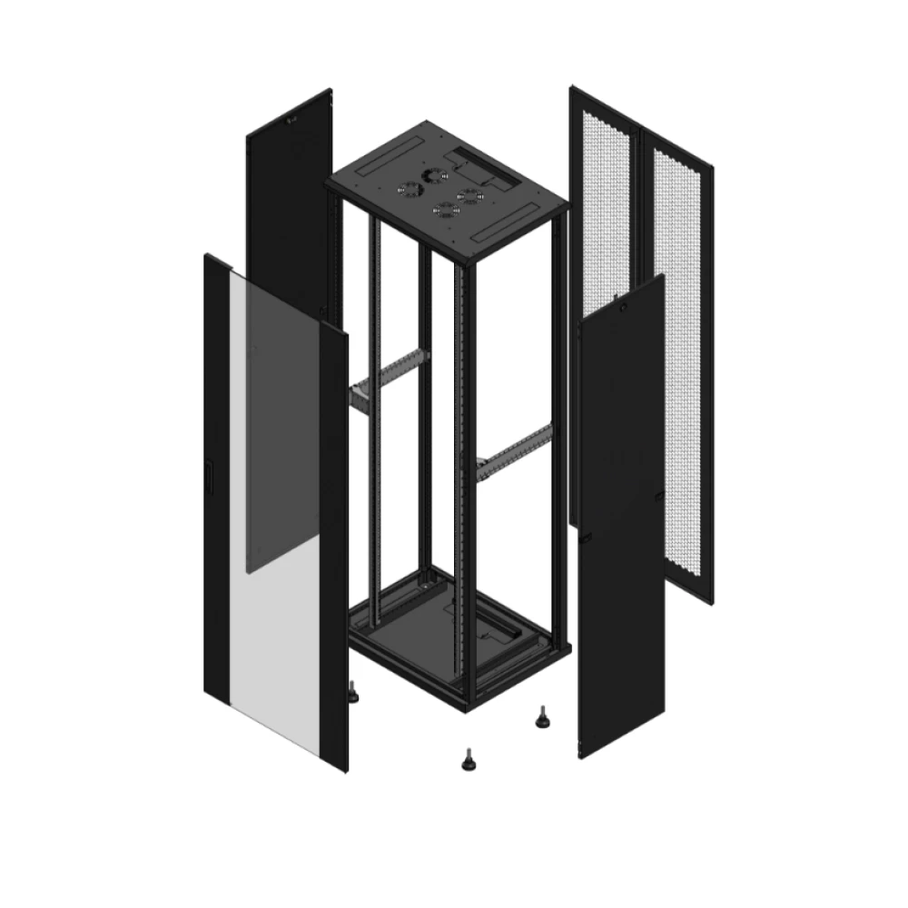 Gigamedia Vloer patchkast av enkel ver ar dubbel per 19" 47he 800x600mm zwart 704786PVSPPD