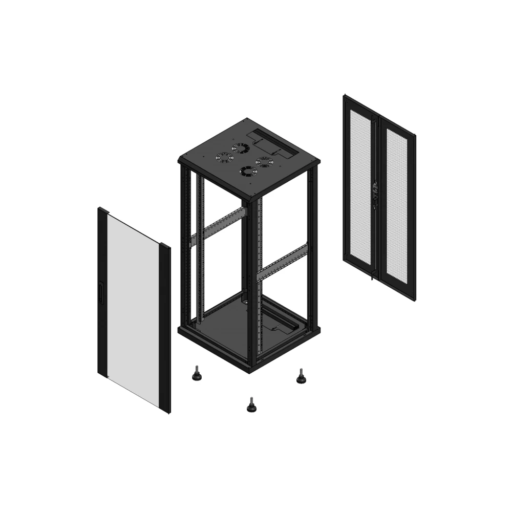 Gigamedia Vloer patchkast av enkel ver ar dubbel per ex 19" 26he 600x600mm zwart 702666pvsppdex