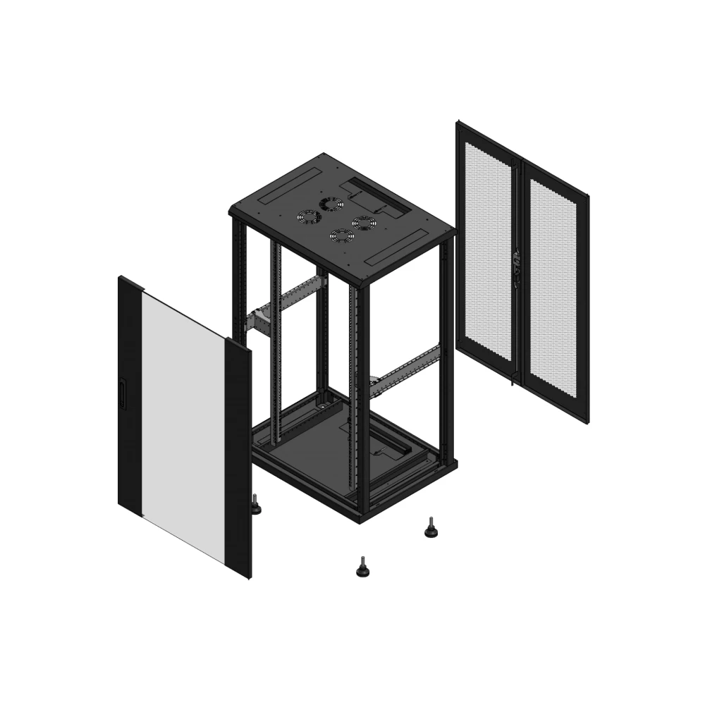 Gigamedia Vloer patchkast av enkel ver ar dubbel per ex 19" 26he 800x600mm zwart 702686pvsppdex