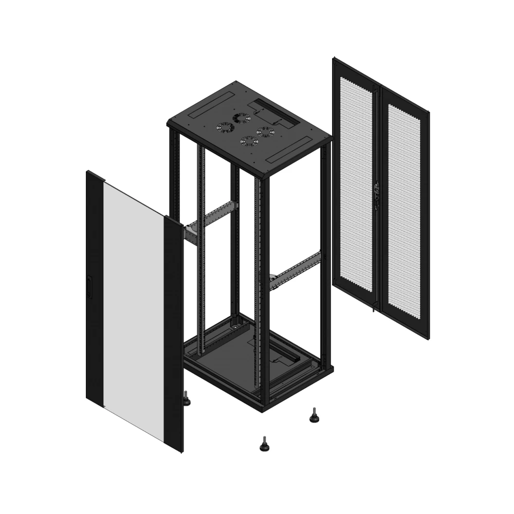 Gigamedia Vloer patchkast av enkel ver ar dubbel per ex 19" 36he 800x600mm zwart 703686pvsppdex