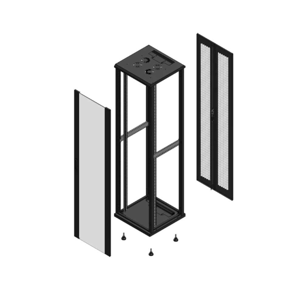 Gigamedia Vloer patchkast av enkel ver ar dubbel per ex 19" 47he 600x600mm zwart 704766pvsppdex