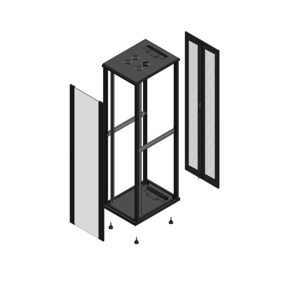 Gigamedia Vloer patchkast av enkel ver ar dubbel per ex 19" 47he 600x800mm zwart 704768pvsppdex