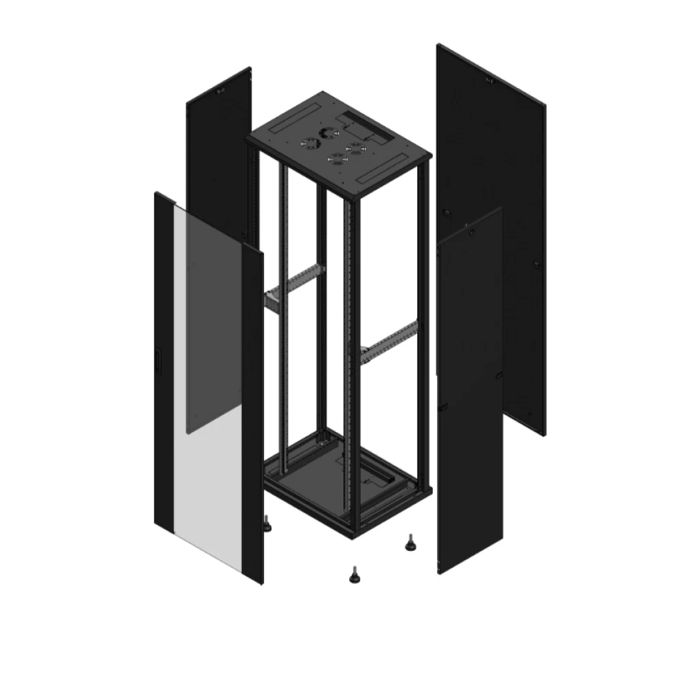 Gigamedia Vloer patchkast av enkel ver ar dubbel per ex 19" 47he 800x600mm zwart 704786pvsppdex