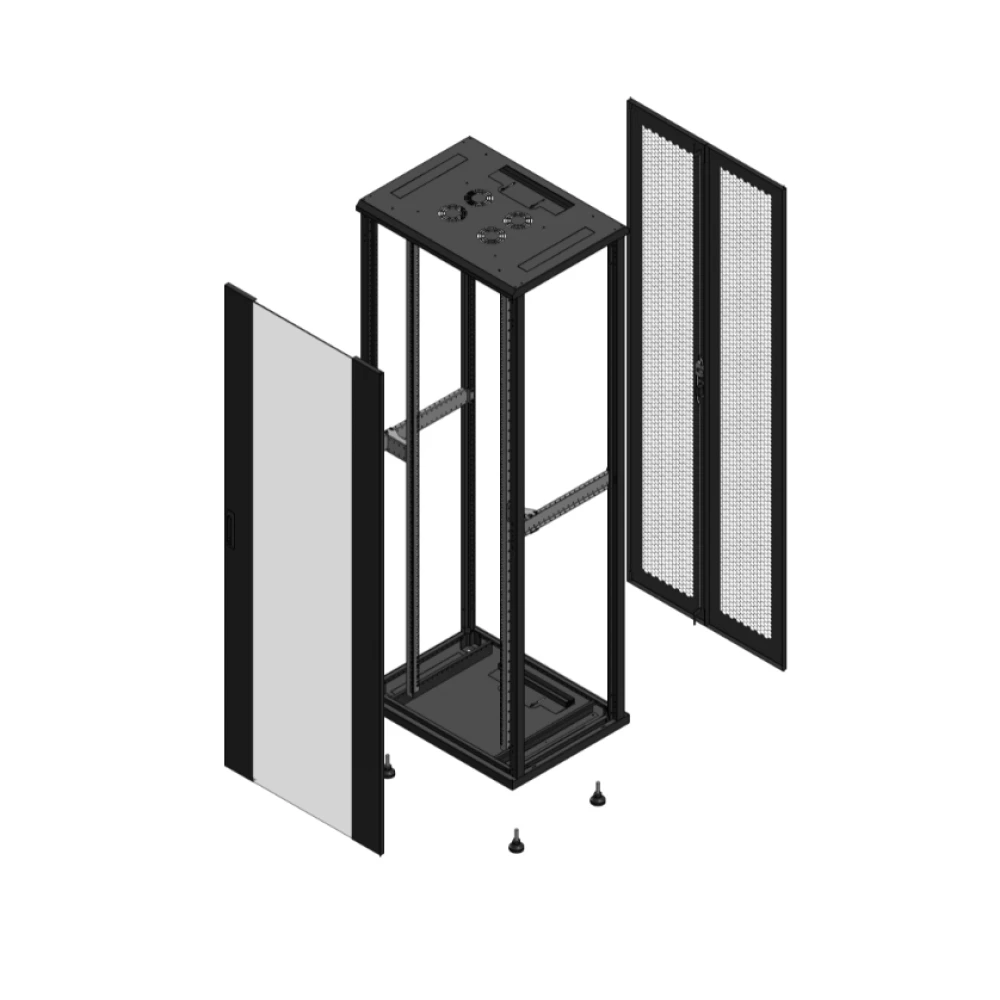 Gigamedia Vloer patchkast av enkel ver ar dubbel per ex 19" 47he 800x600mm zwart 704786pvsppdex