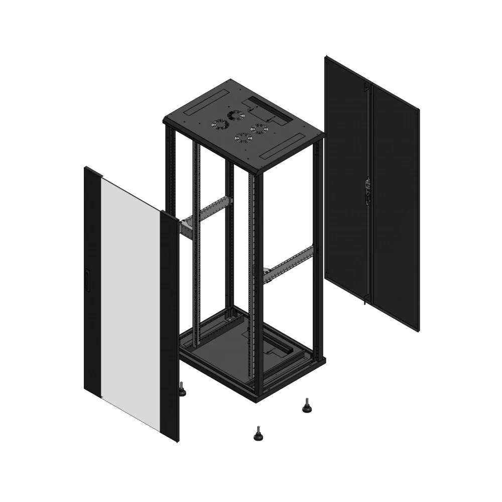 Gigamedia Vloer patchkast av enkel ver ar dubbel tol ex 19" 36he 800x600mm zwart 703686pvsptdex