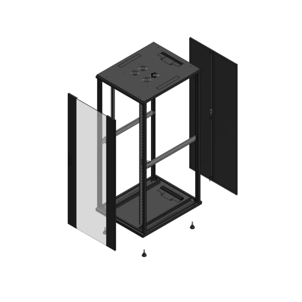 Gigamedia Vloer patchkast av enkel ver ar dubbel tol ex 19" 42he 800x1000mm zwart 7042810pvsptdex
