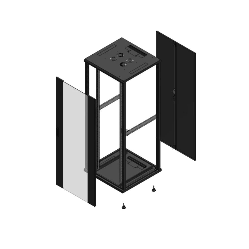 Gigamedia Vloer patchkast av enkel ver ar dubbel tol ex 19" 42he 800x800mm zwart 704288pvsptdex