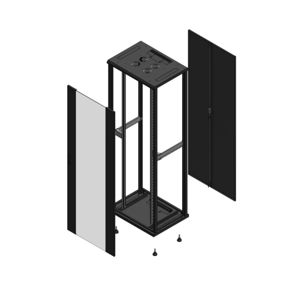 Gigamedia Vloer patchkast av enkel ver ar dubbel tol ex 19" 47he 800x600mm zwart 704786pvsptdex