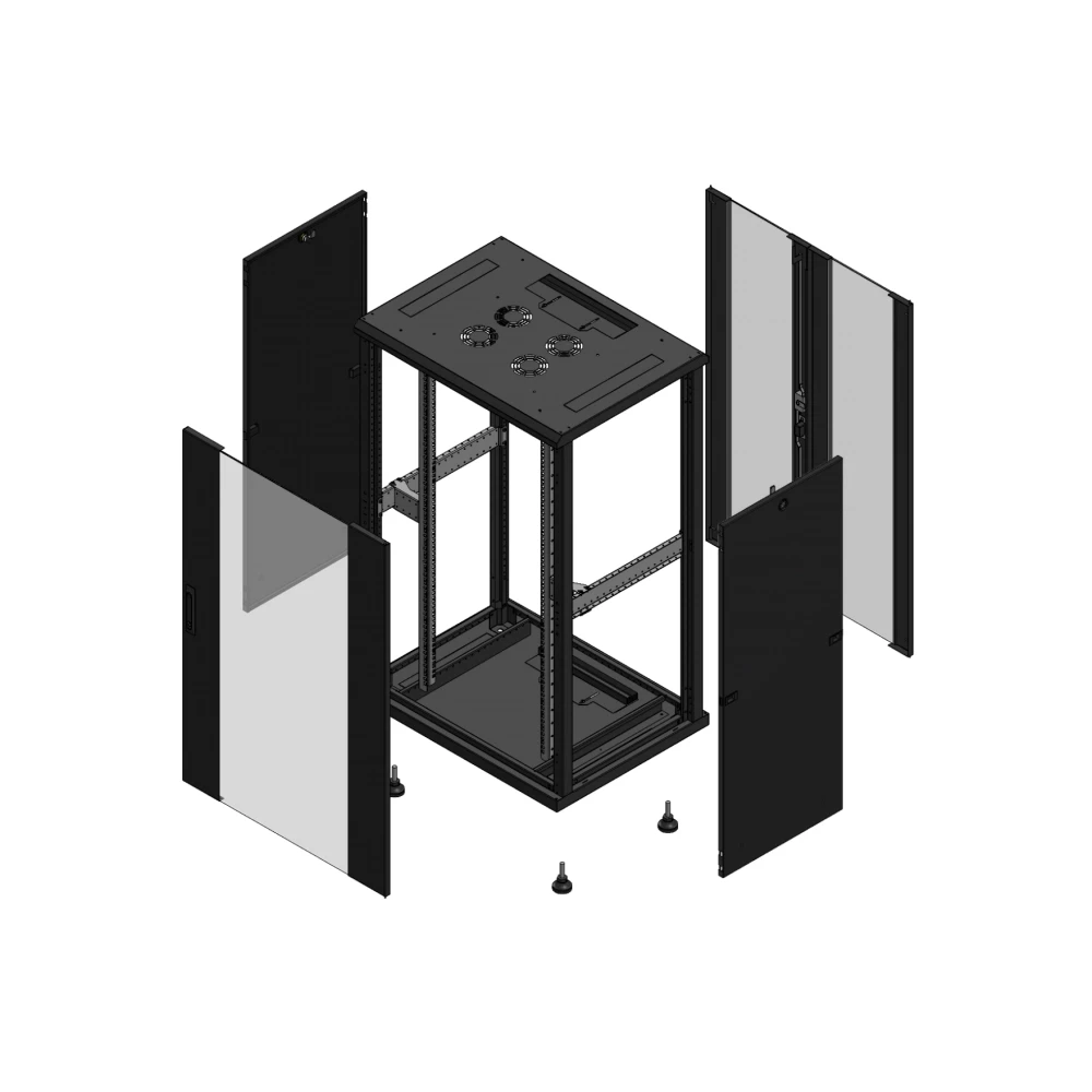 Gigamedia Vloer patchkast av enkel ver ar dubbel ver 19" 26he 800x600mm zwart 702686PVSPVD