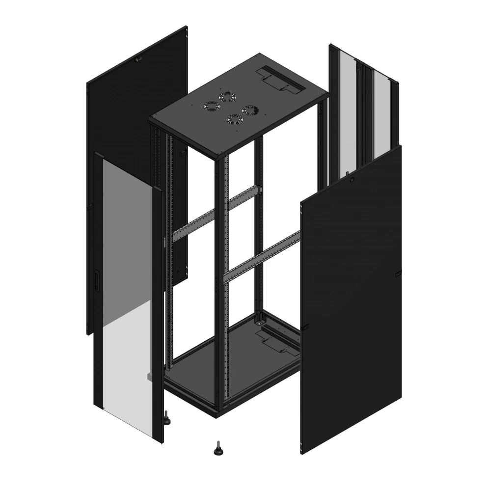 Gigamedia Vloer patchkast av enkel ver ar dubbel ver 19" 42he 600x1000mm zwart 7042610PVSPVD
