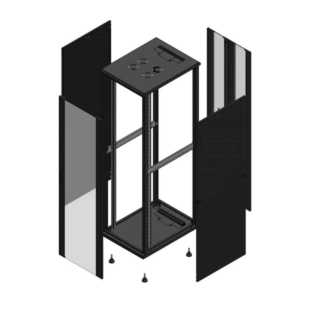 Gigamedia Vloer patchkast av enkel ver ar dubbel ver 19" 42he 600x800mm zwart 704268PVSPVD