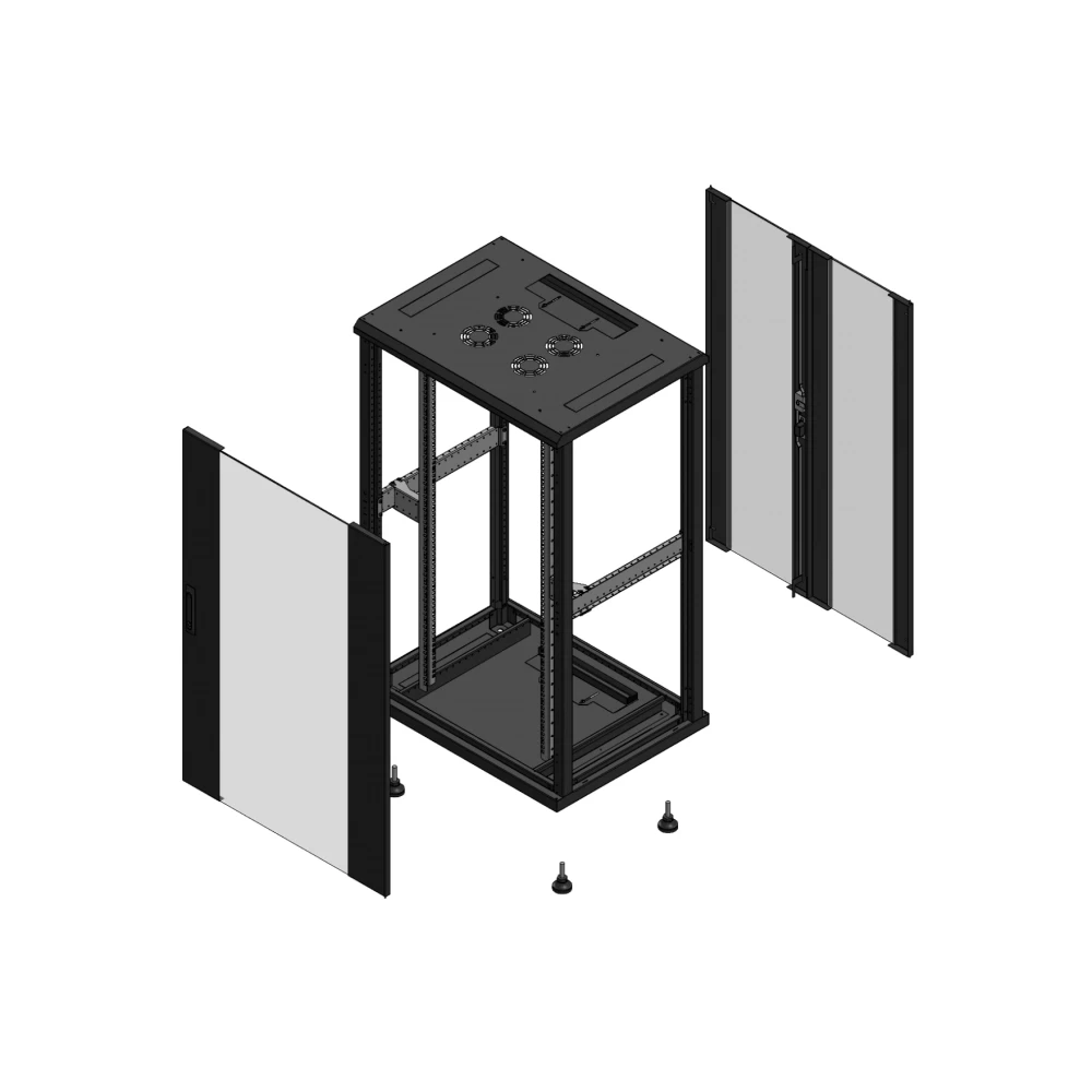 Gigamedia Vloer patchkast av enkel ver ar dubbel ver ex 19" 26he 800x600mm zwart 702686pvspvdex