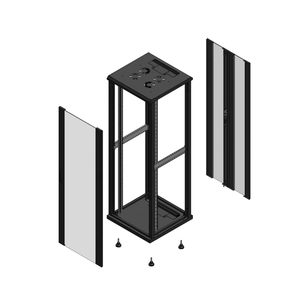 Gigamedia Vloer patchkast av enkel ver ar dubbel ver ex 19" 36he 600x600mm zwart 703666pvspvdex